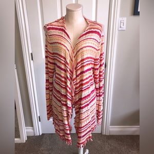 3/$40 Chico's Multicolour Striped Cardigan